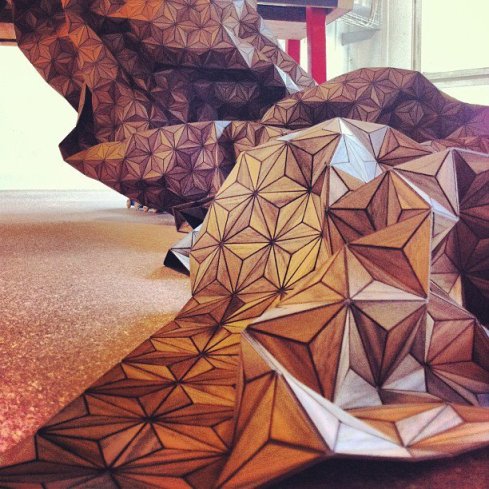 Wooden textiles by Eliza Strozyk.